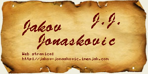 Jakov Jonašković vizit kartica
